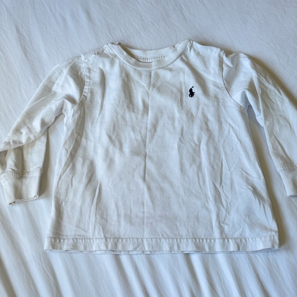 White Kids Long Sleeve Shirt Polo Ralph Lauren